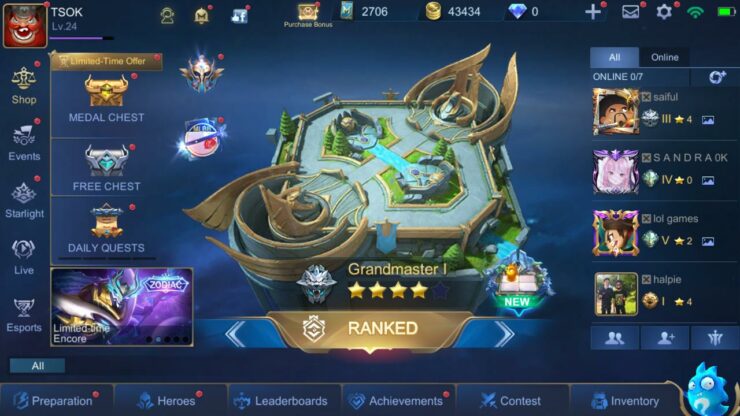 Setting Game Mobile Legend