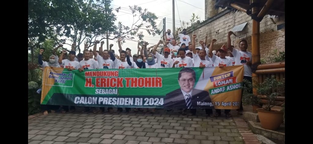 Komunitas Jip Bromo Semeru Malang Dukung Erick Thohir Jadi Capres 2024
