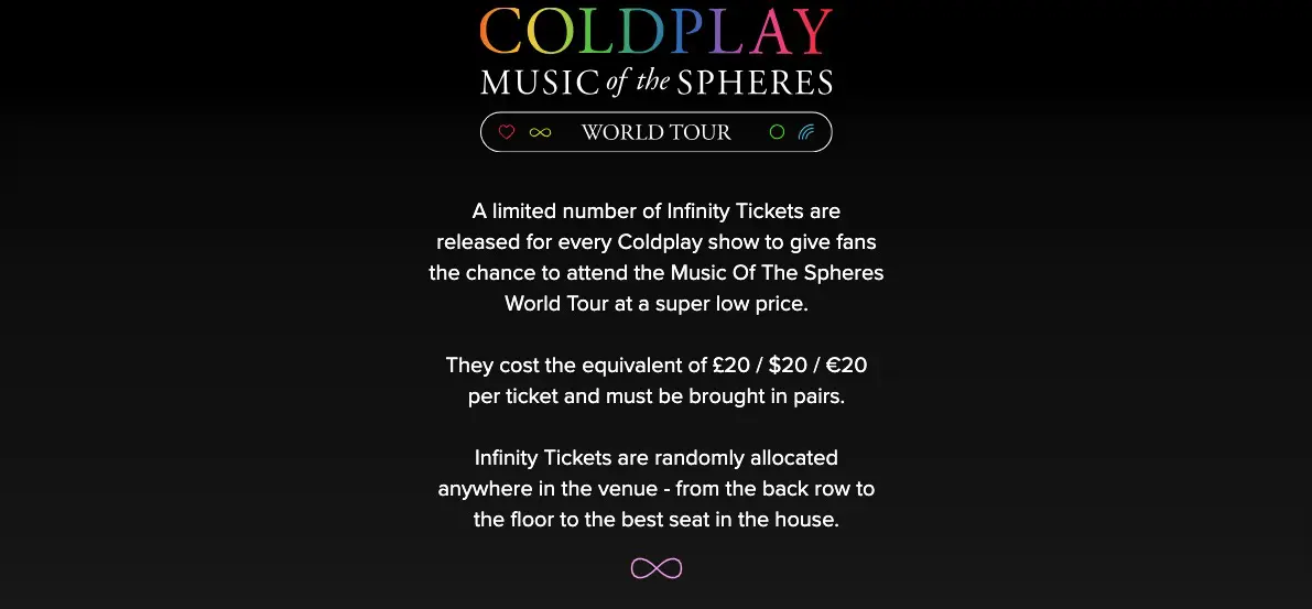 Infinity Tickets Coldplay di Jakarta